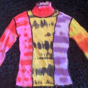 mesh turtle neck top